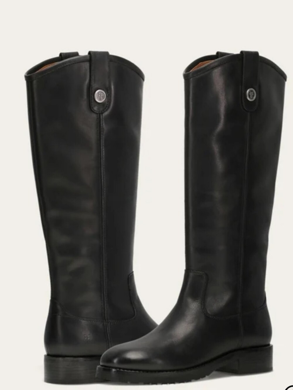 Frye Melissa Button 2 Black Leather Riding Boots Size 9.5 B